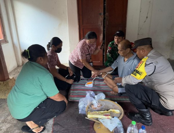 Koptu Kadek Agus Pantau Kondisi Kesehatan ODGJ di Desa Kamasan