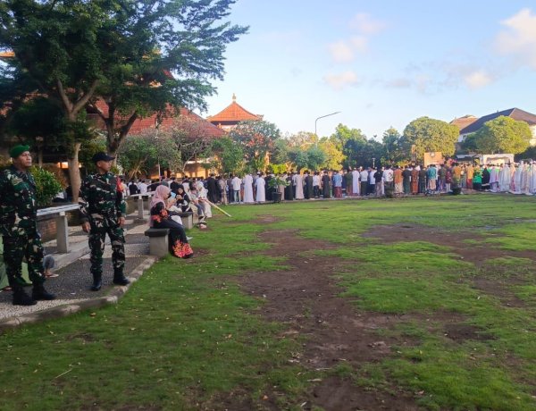 Dandim Klungkung Sebar Personel Amankan Sholat Idul Adha 1447 H